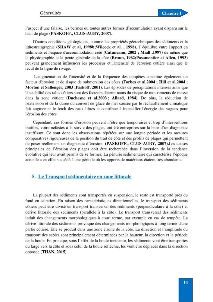 Contribution à la connaissance de la morphologie et de la dynamique sédimentaire du littoral centre de l\'Algèrie