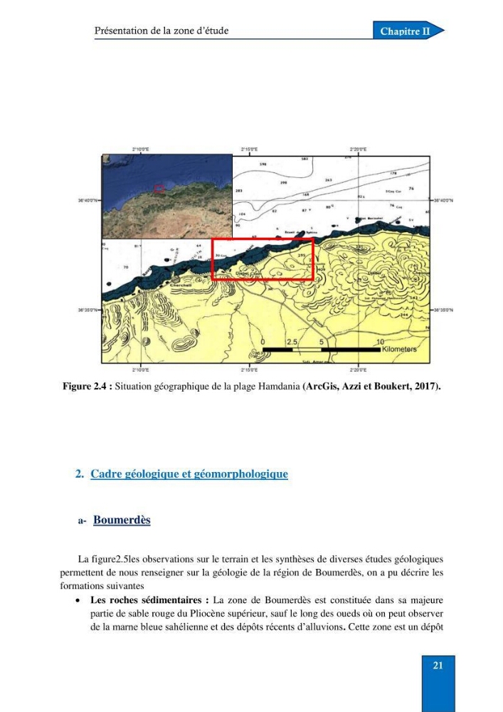 Contribution à la connaissance de la morphologie et de la dynamique sédimentaire du littoral centre de l\'Algèrie