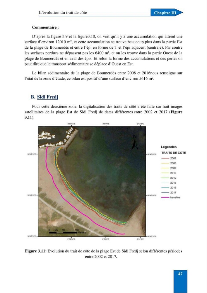 Contribution à la connaissance de la morphologie et de la dynamique sédimentaire du littoral centre de l\'Algèrie