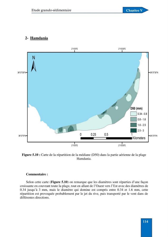 Contribution à la connaissance de la morphologie et de la dynamique sédimentaire du littoral centre de l\'Algèrie