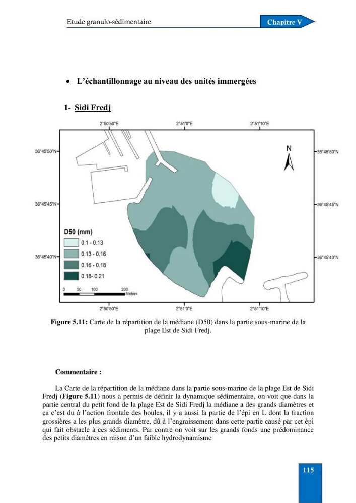 Contribution à la connaissance de la morphologie et de la dynamique sédimentaire du littoral centre de l\'Algèrie