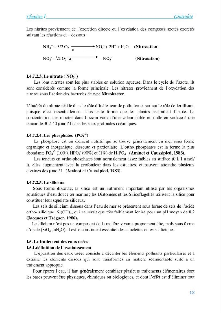 Détermination de l\'influence du rejet des eaux usées épurées par la STEP de Tipaza sur les caractéristiques physico-chimiques et bactériologiques des eaux de mer, cas de la plage de Chenoua