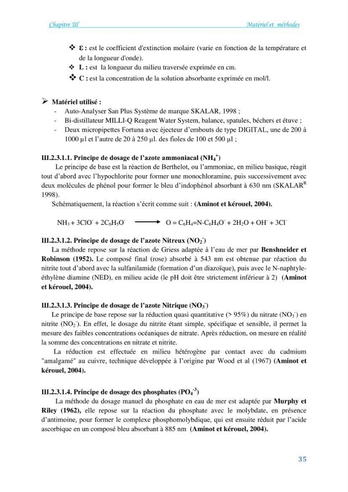 Détermination de l\'influence du rejet des eaux usées épurées par la STEP de Tipaza sur les caractéristiques physico-chimiques et bactériologiques des eaux de mer, cas de la plage de Chenoua