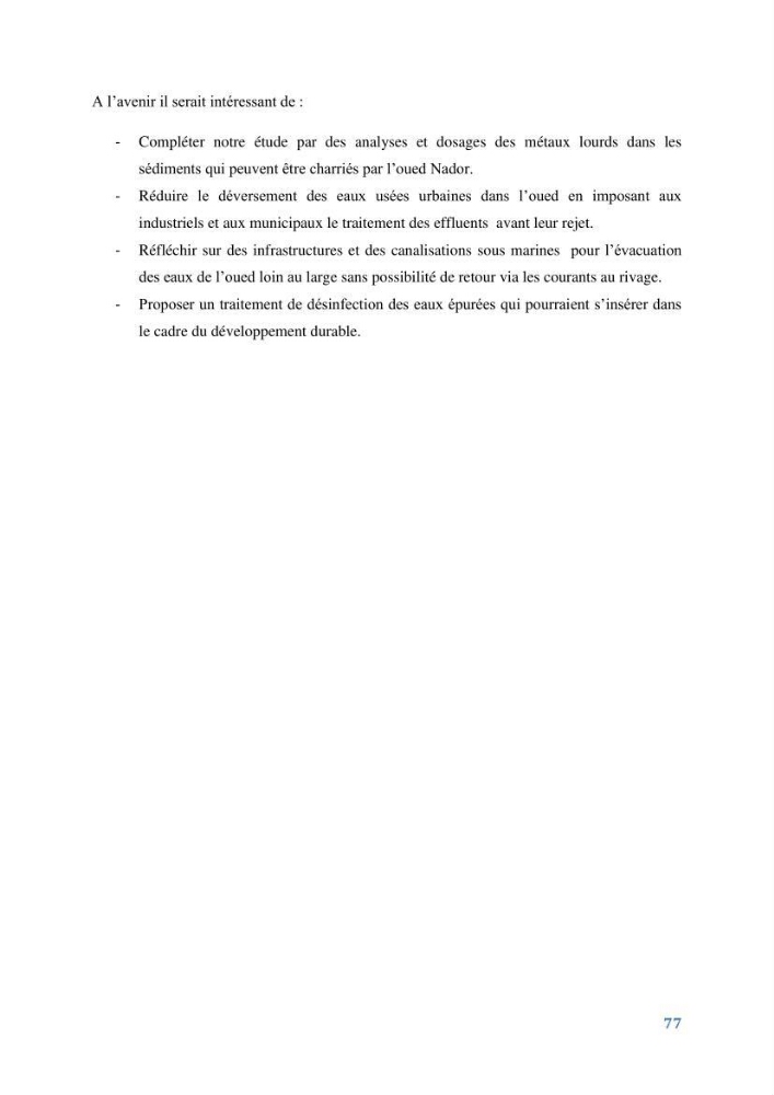 Détermination de l\'influence du rejet des eaux usées épurées par la STEP de Tipaza sur les caractéristiques physico-chimiques et bactériologiques des eaux de mer, cas de la plage de Chenoua