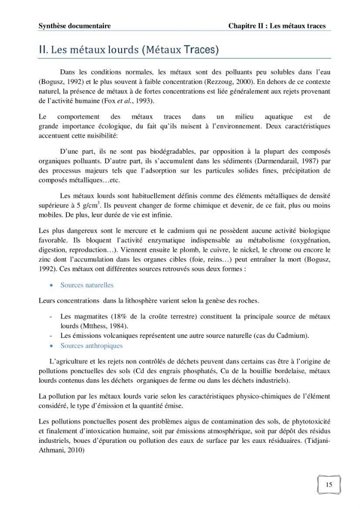 Les paramètres influençant la rétention des métaux lourds dans l\'eau sur une bentonite naturelle Algérienne