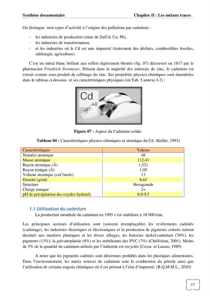 Les paramètres influençant la rétention des métaux lourds dans l\'eau sur une bentonite naturelle Algérienne