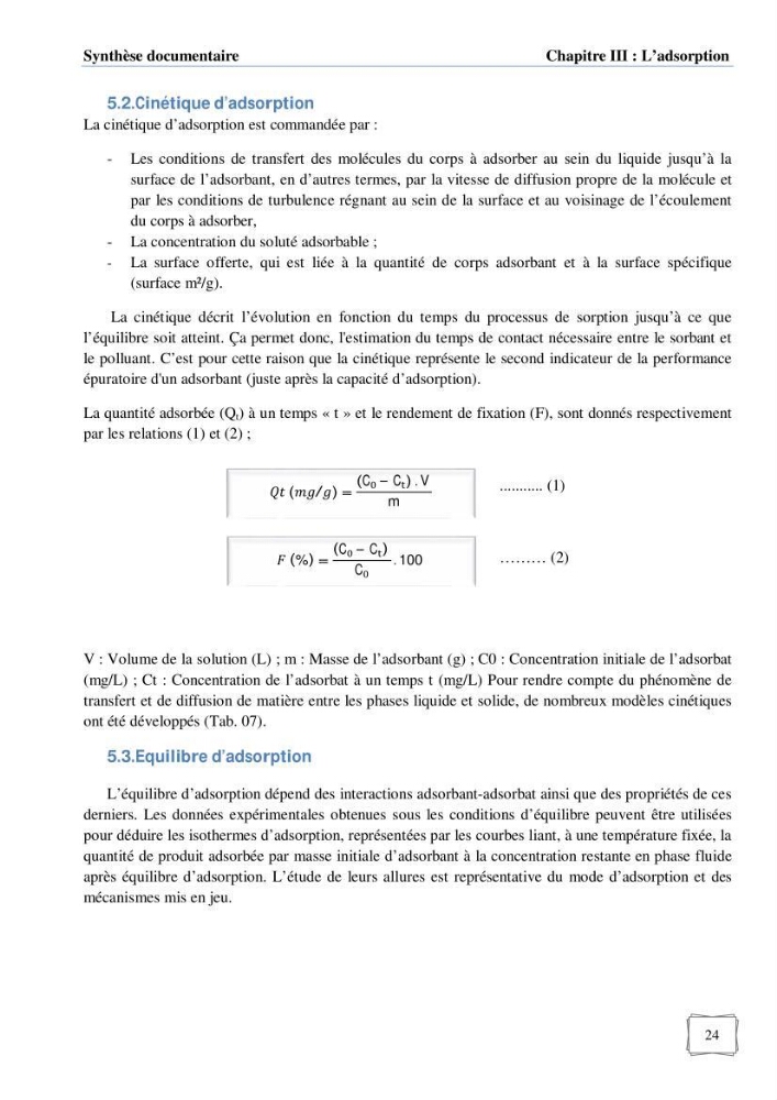 Les paramètres influençant la rétention des métaux lourds dans l\'eau sur une bentonite naturelle Algérienne