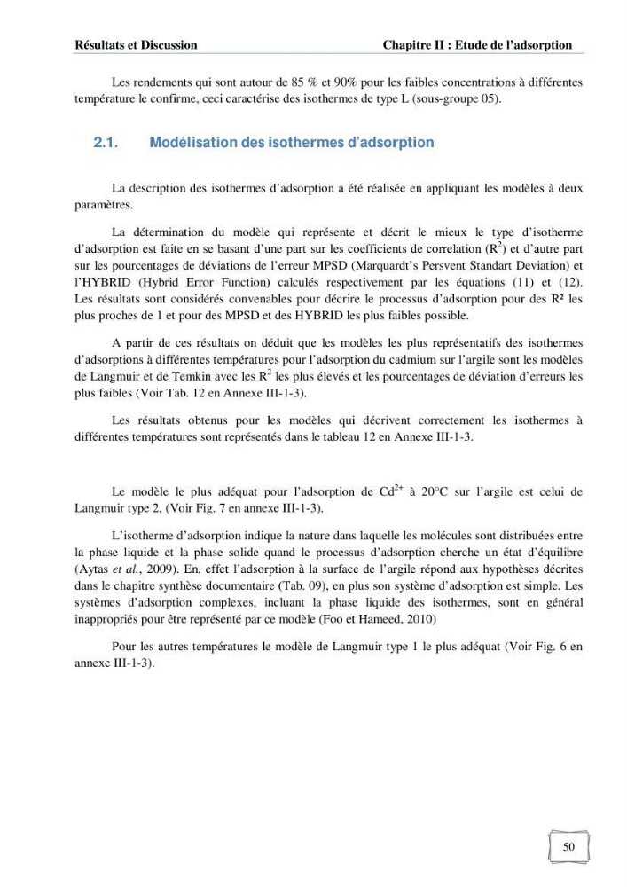 Les paramètres influençant la rétention des métaux lourds dans l\'eau sur une bentonite naturelle Algérienne