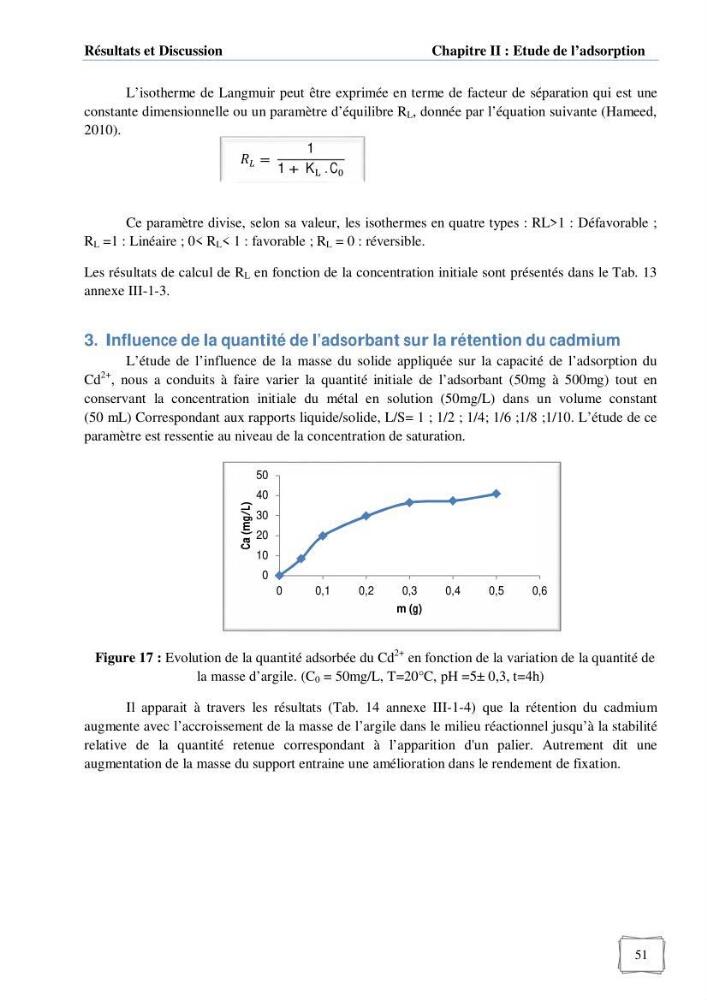 Les paramètres influençant la rétention des métaux lourds dans l\'eau sur une bentonite naturelle Algérienne