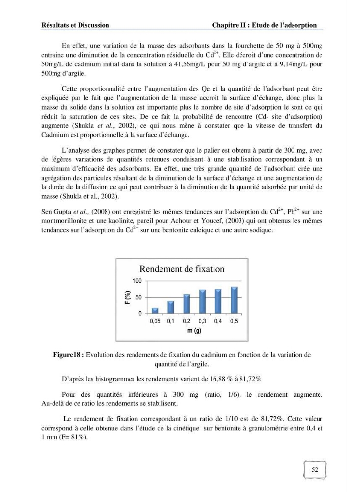 Les paramètres influençant la rétention des métaux lourds dans l\'eau sur une bentonite naturelle Algérienne