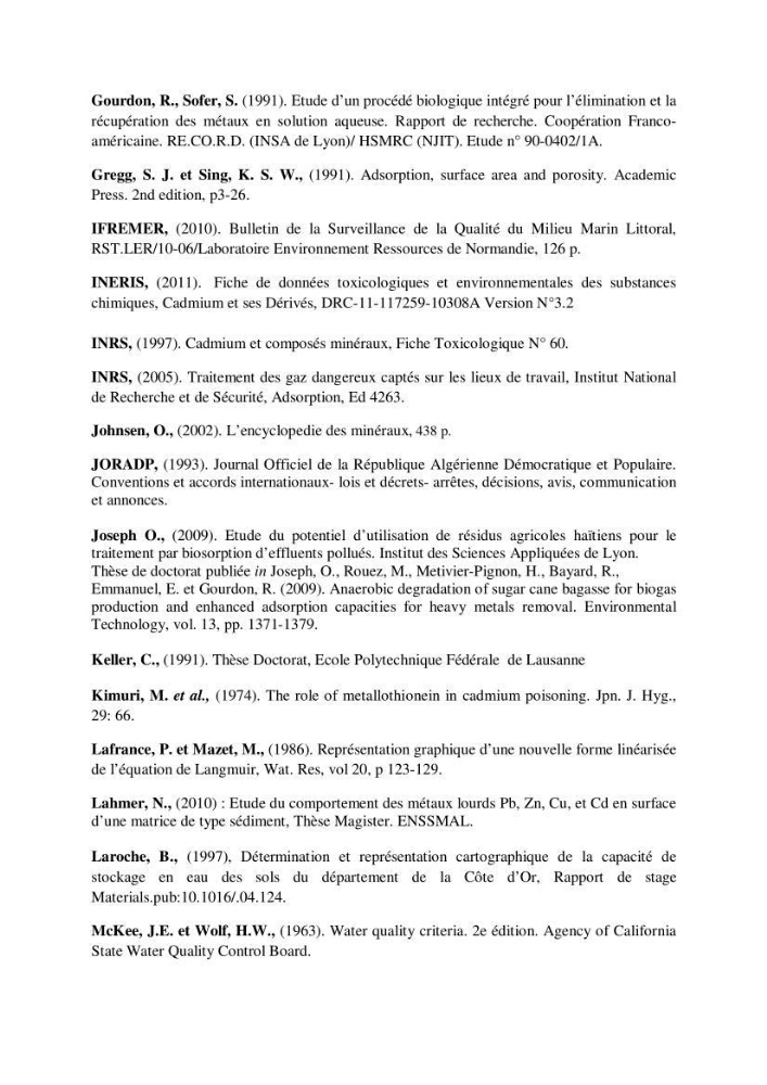 Les paramètres influençant la rétention des métaux lourds dans l\'eau sur une bentonite naturelle Algérienne