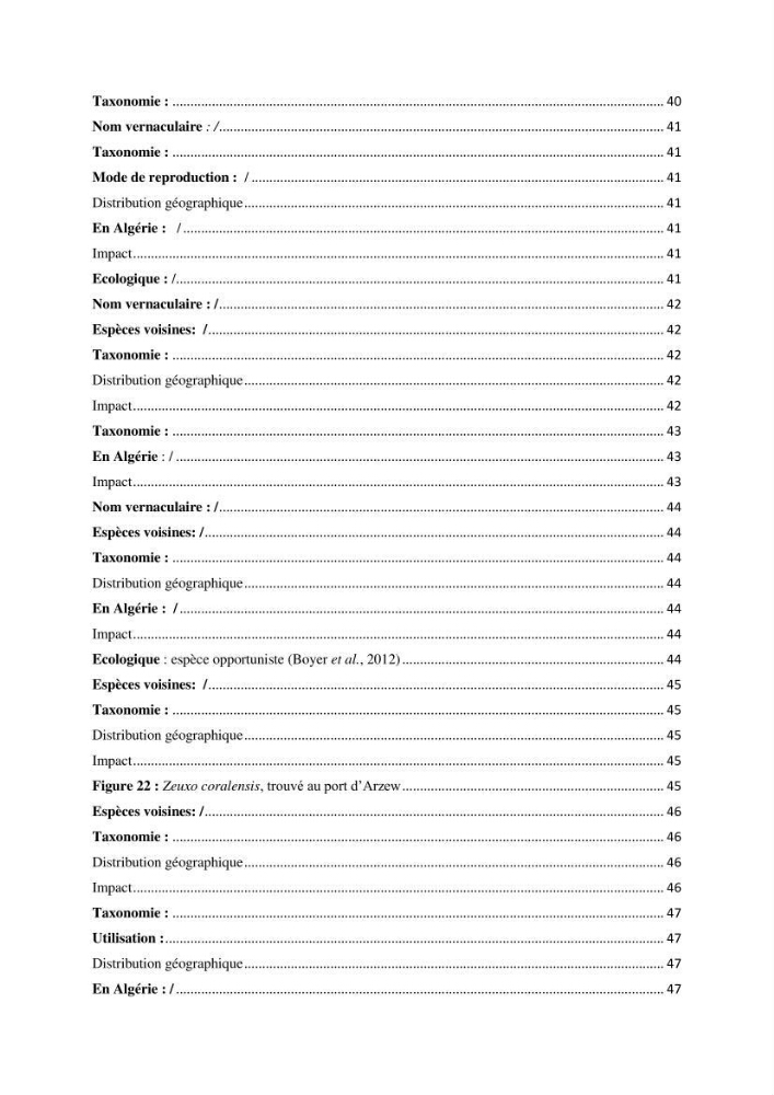 Distribution géographique et caractérisation de quelques espèces non indigènes de la côte algérienne