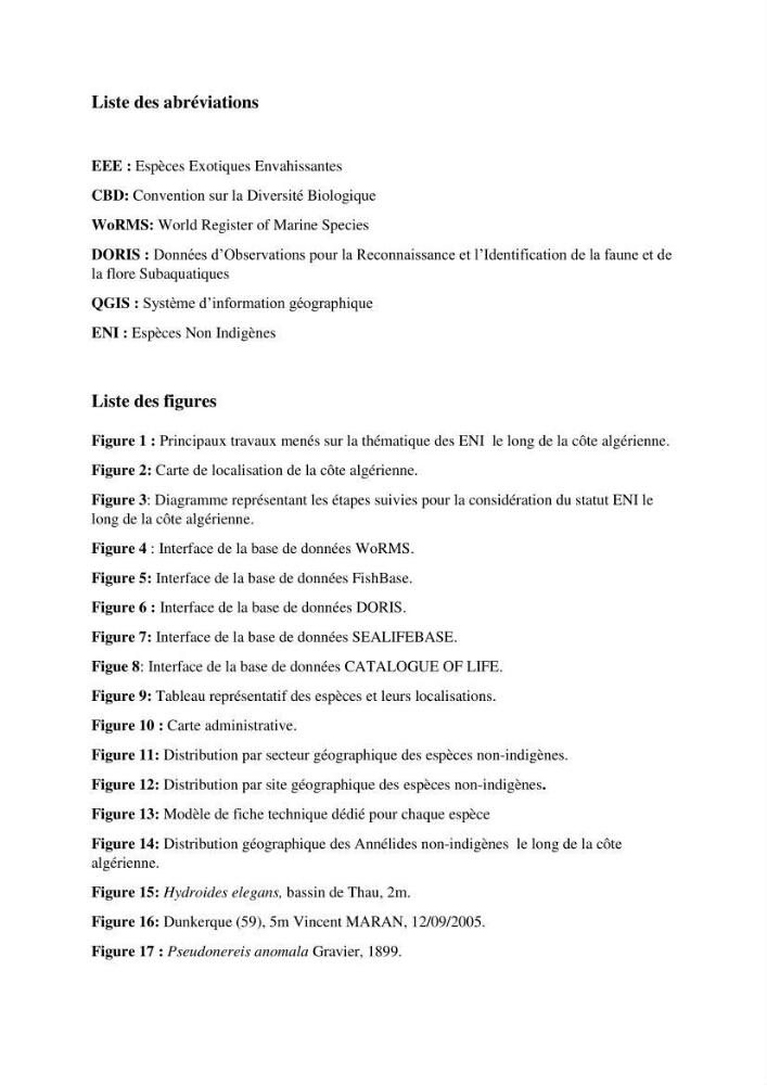 Distribution géographique et caractérisation de quelques espèces non indigènes de la côte algérienne