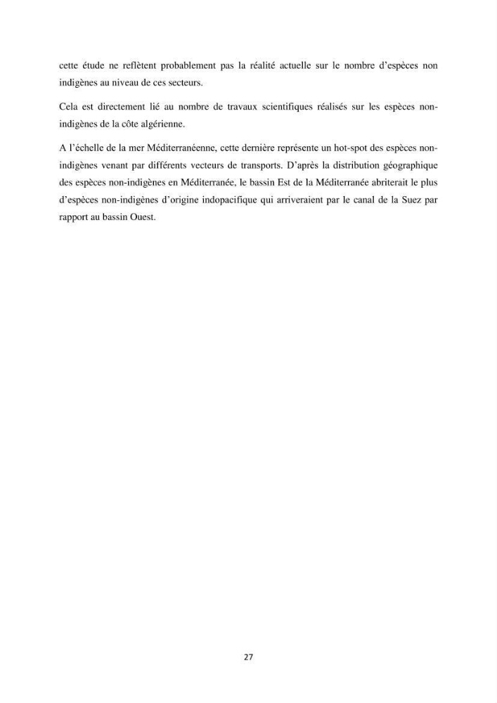 Distribution géographique et caractérisation de quelques espèces non indigènes de la côte algérienne