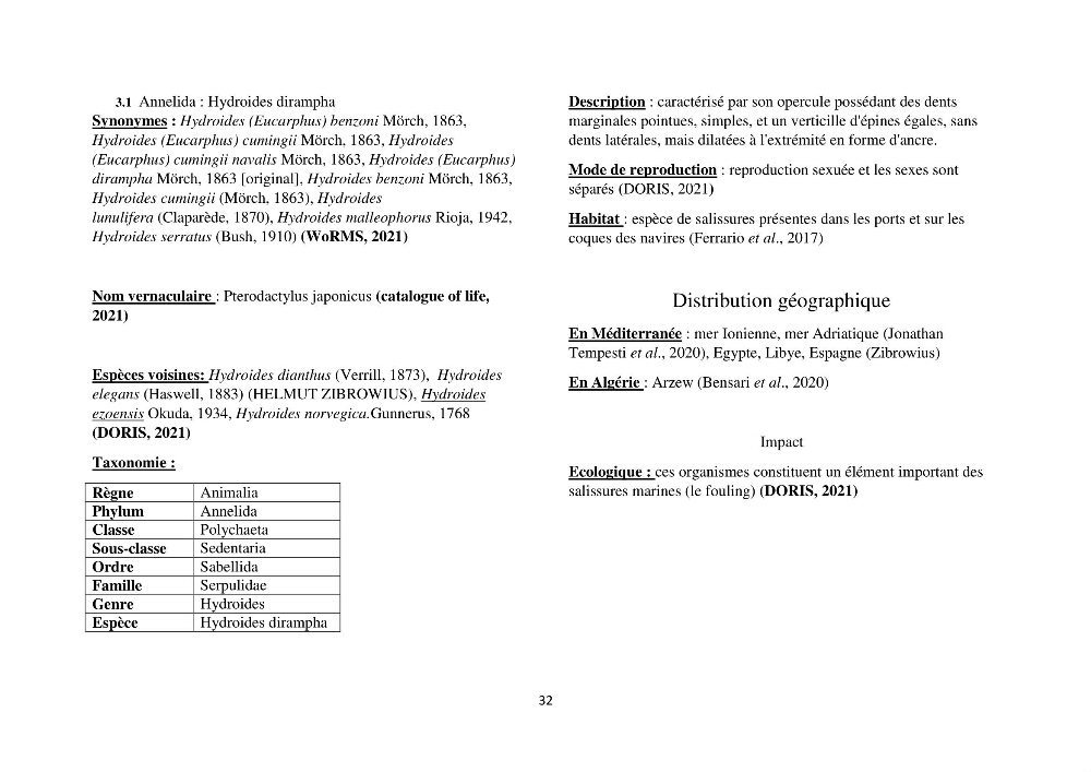 Distribution géographique et caractérisation de quelques espèces non indigènes de la côte algérienne