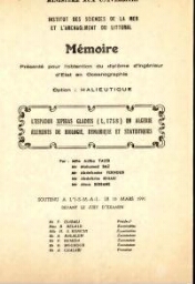 L'espadon Xiphias gladius (L., 1758) en Algérie: éléments de biologie, dynamique et statistiques