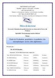 Etude de l'évaluation quantitative et qualitative des microplastiques sur les côtes algériennes