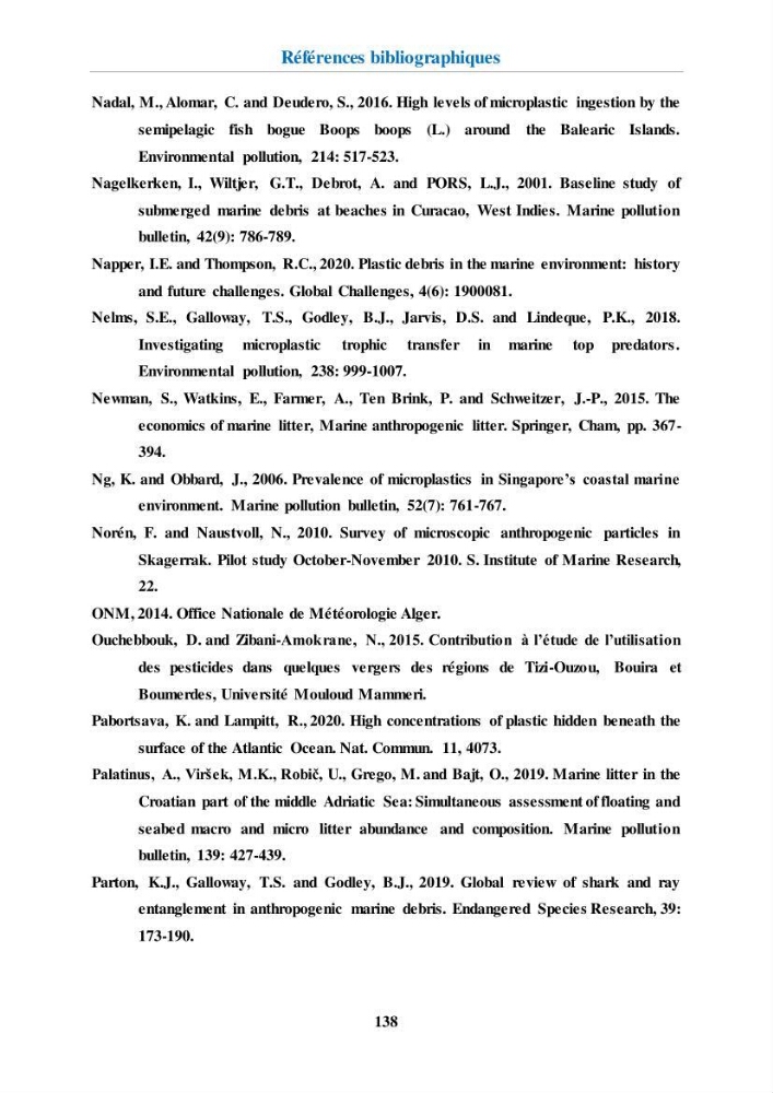 Etude de l\'évaluation quantitative et qualitative des microplastiques sur les côtes algériennes