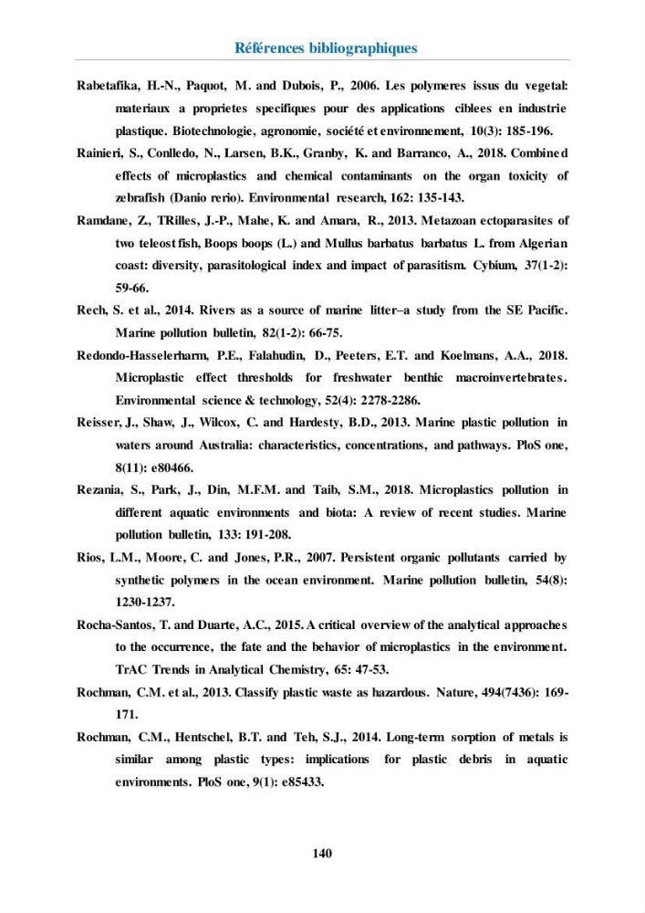 Etude de l\'évaluation quantitative et qualitative des microplastiques sur les côtes algériennes