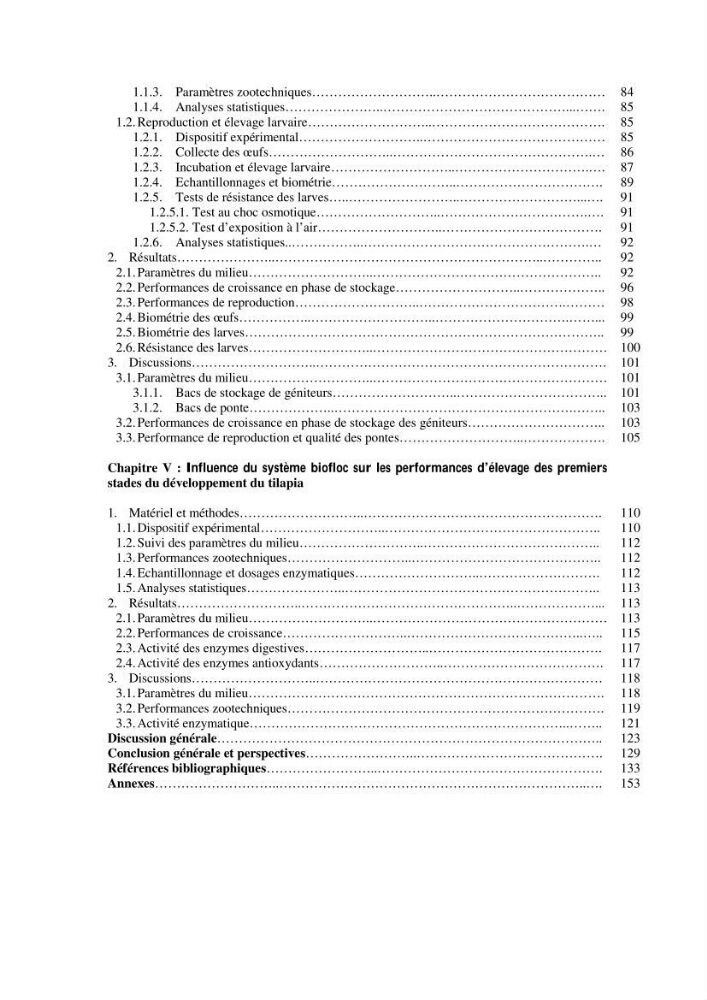 Effet de l’élevage en système biofloc sur les performances zootechniques et physiologiques du Tilapia « Oreochromis niloticus »