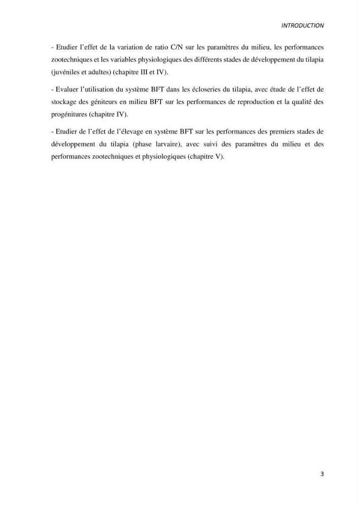 Effet de l’élevage en système biofloc sur les performances zootechniques et physiologiques du Tilapia « Oreochromis niloticus »