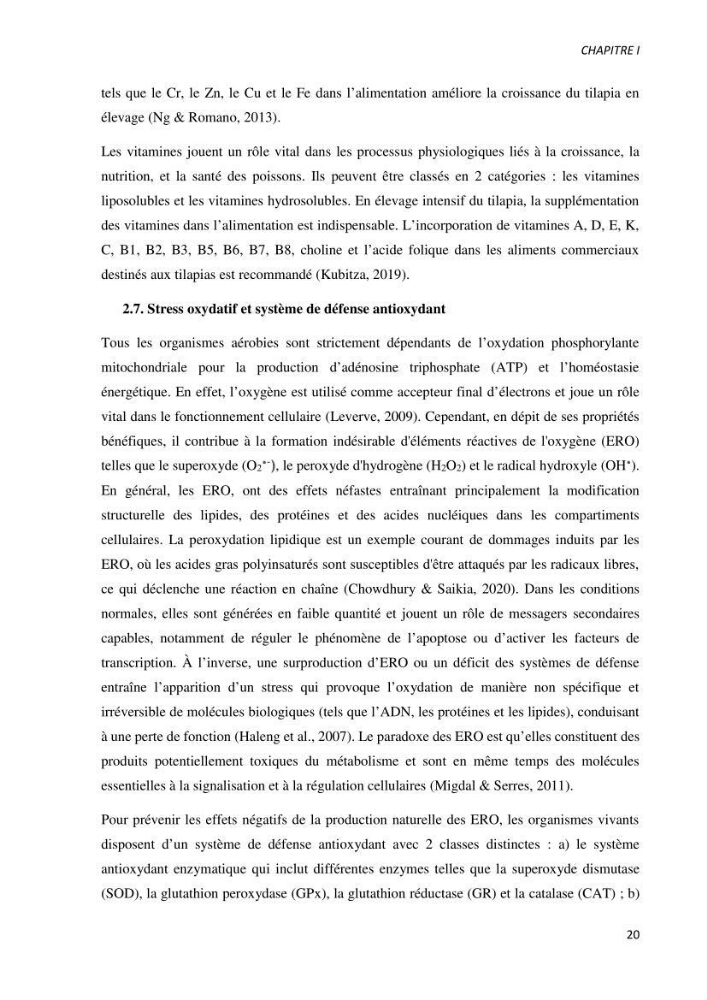 Effet de l’élevage en système biofloc sur les performances zootechniques et physiologiques du Tilapia « Oreochromis niloticus »