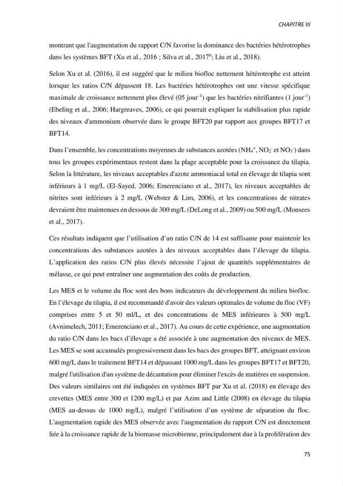Effet de l’élevage en système biofloc sur les performances zootechniques et physiologiques du Tilapia « Oreochromis niloticus »