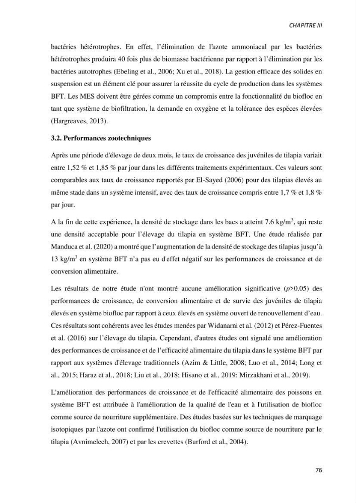Effet de l’élevage en système biofloc sur les performances zootechniques et physiologiques du Tilapia « Oreochromis niloticus »