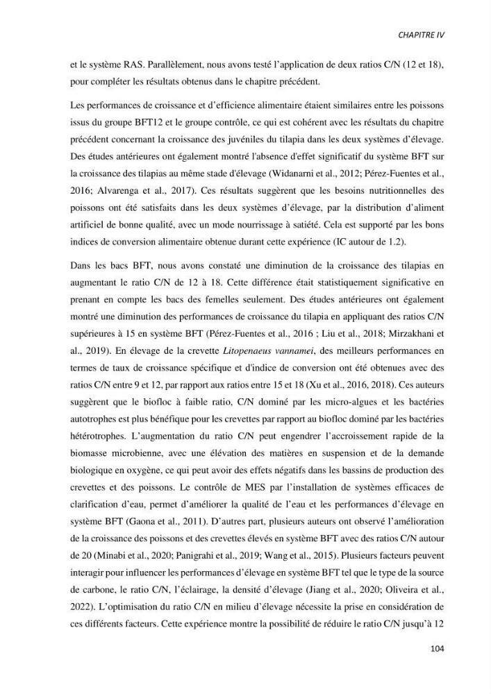 Effet de l’élevage en système biofloc sur les performances zootechniques et physiologiques du Tilapia « Oreochromis niloticus »