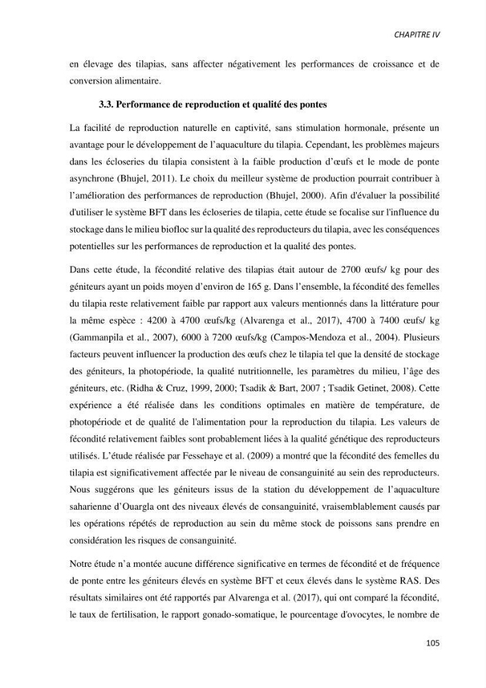 Effet de l’élevage en système biofloc sur les performances zootechniques et physiologiques du Tilapia « Oreochromis niloticus »