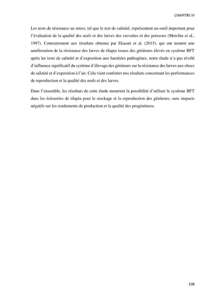 Effet de l’élevage en système biofloc sur les performances zootechniques et physiologiques du Tilapia « Oreochromis niloticus »