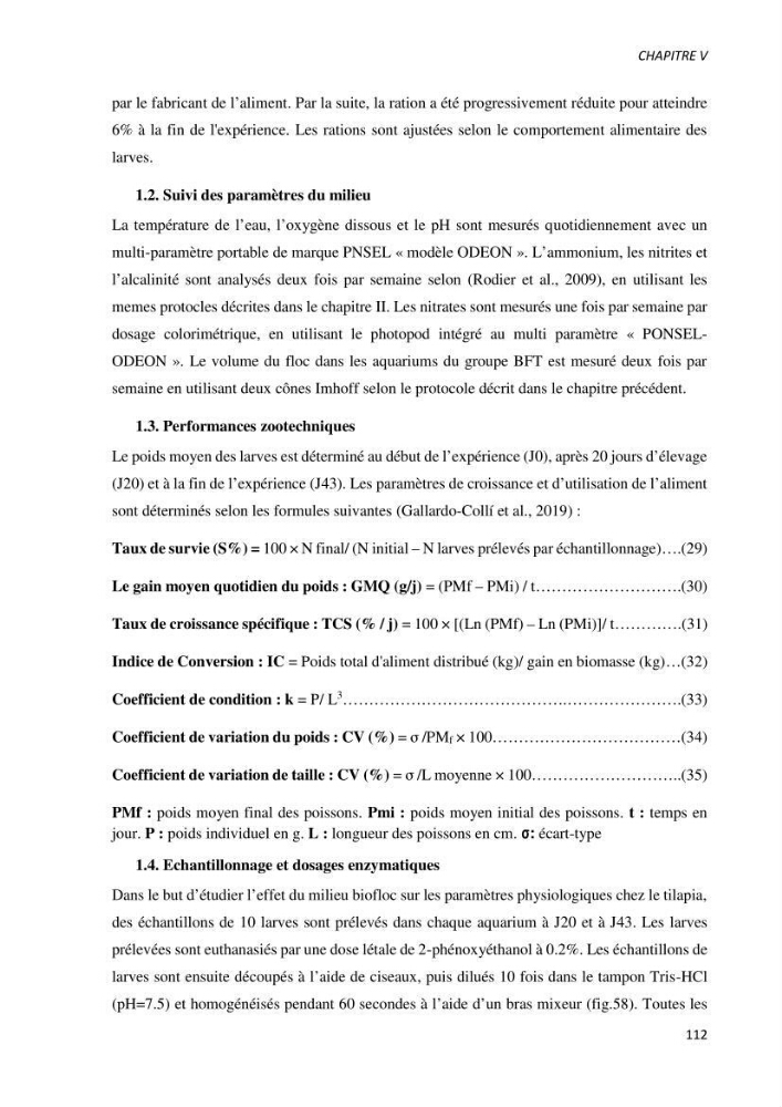 Effet de l’élevage en système biofloc sur les performances zootechniques et physiologiques du Tilapia « Oreochromis niloticus »