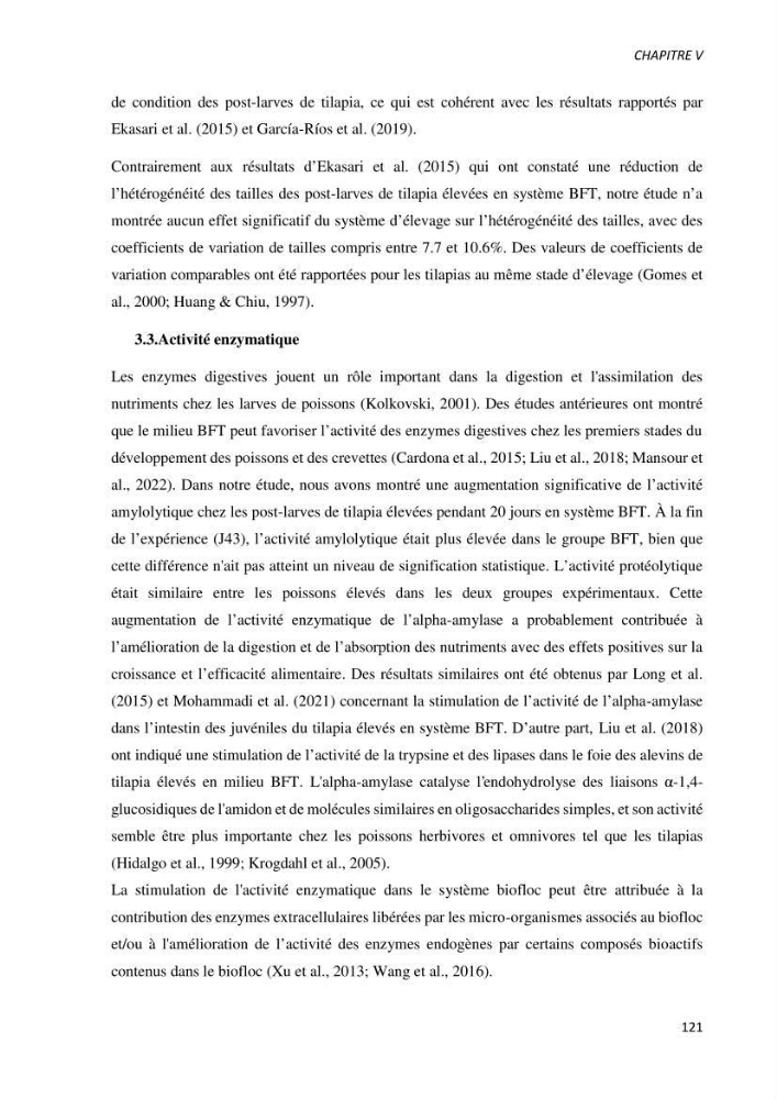 Effet de l’élevage en système biofloc sur les performances zootechniques et physiologiques du Tilapia « Oreochromis niloticus »