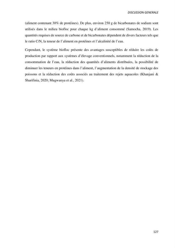 Effet de l’élevage en système biofloc sur les performances zootechniques et physiologiques du Tilapia « Oreochromis niloticus »