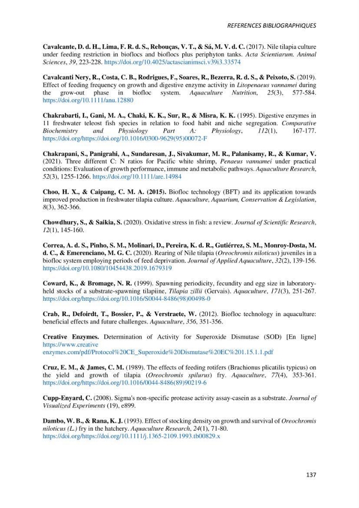Effet de l’élevage en système biofloc sur les performances zootechniques et physiologiques du Tilapia « Oreochromis niloticus »