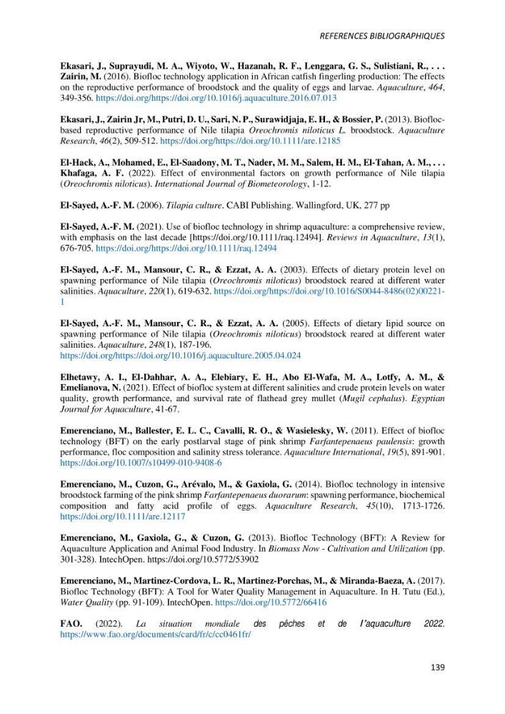 Effet de l’élevage en système biofloc sur les performances zootechniques et physiologiques du Tilapia « Oreochromis niloticus »