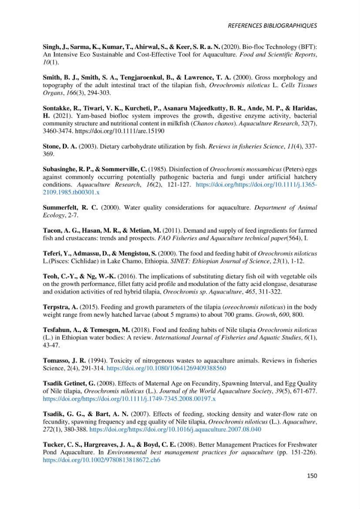 Effet de l’élevage en système biofloc sur les performances zootechniques et physiologiques du Tilapia « Oreochromis niloticus »