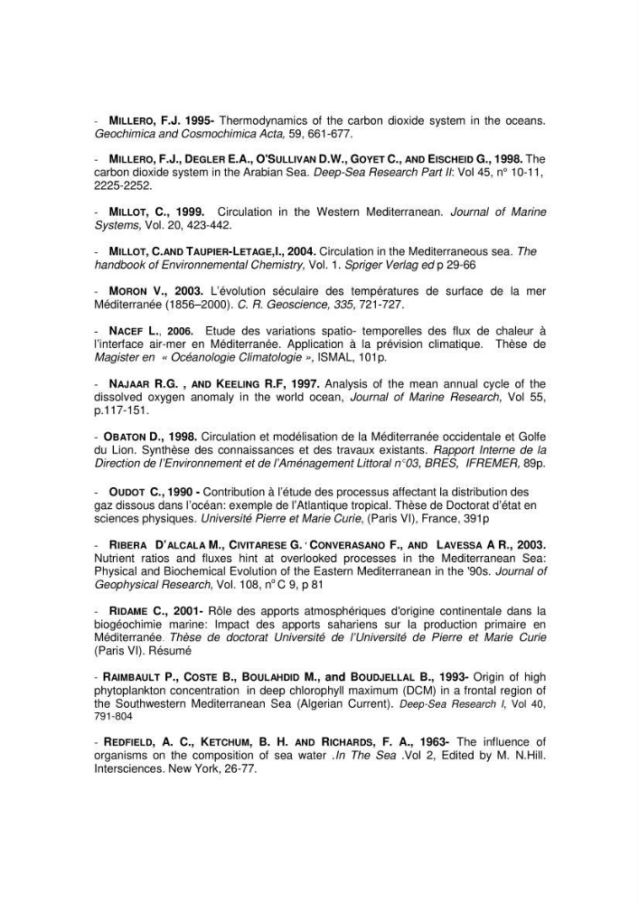 Etude du cycle biogéochimique du carbone dans le bassin algéro-provençal: