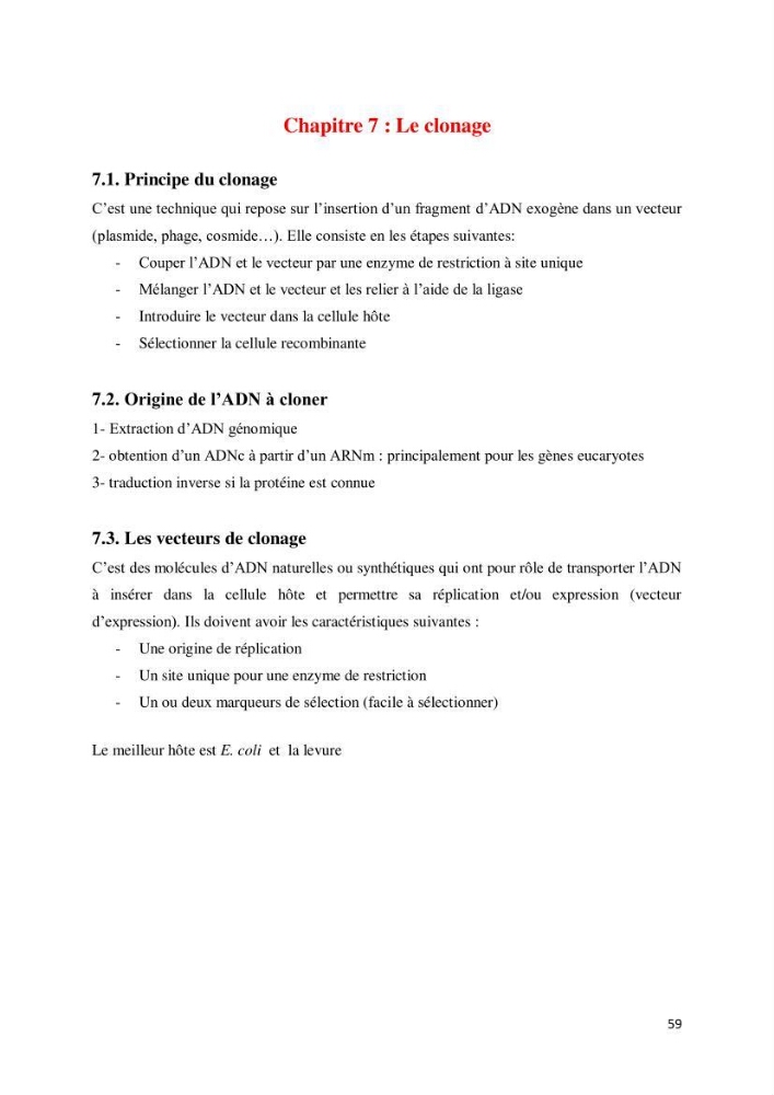 Biologie moléculaire et génie génétique 2: support de cours