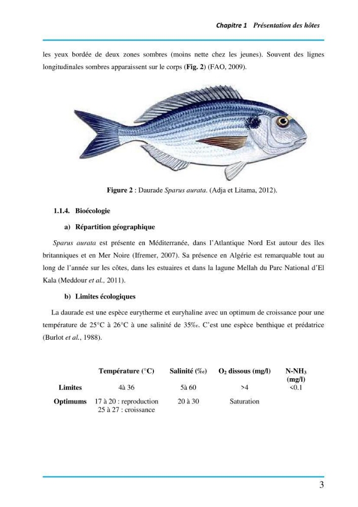 Inventaire des Monogènes parasites des poissons marins en Algérie
