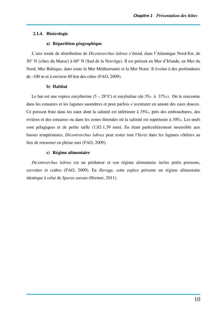 Inventaire des Monogènes parasites des poissons marins en Algérie