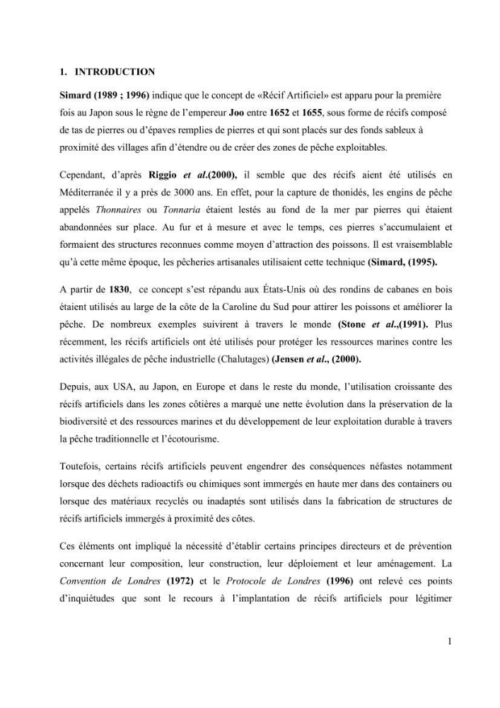 Les récifs artificiels