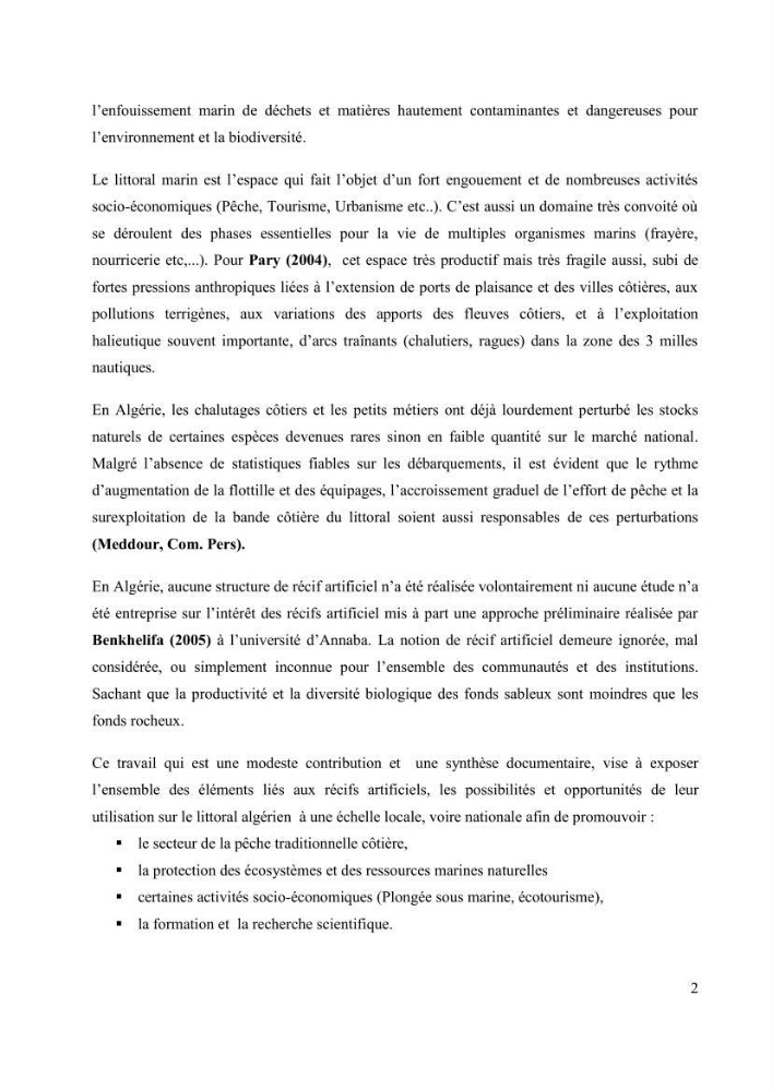 Les récifs artificiels