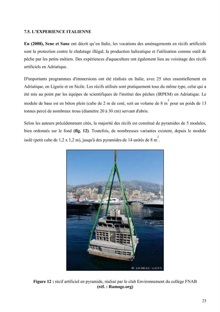 Les récifs artificiels