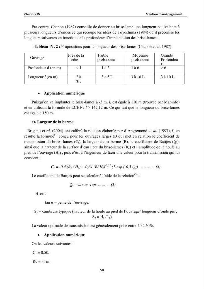Etude de protection du rivage de Sidi Ghiles: