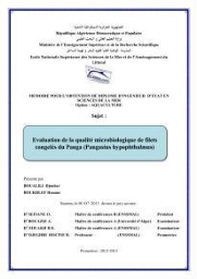 Evaluation de la qualité microbiologique de filets congelé du Panda (Pangaisius hypophthamus)