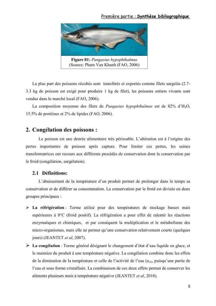 Evaluation de la qualité microbiologique de filets congelé du Panda (Pangaisius hypophthamus)