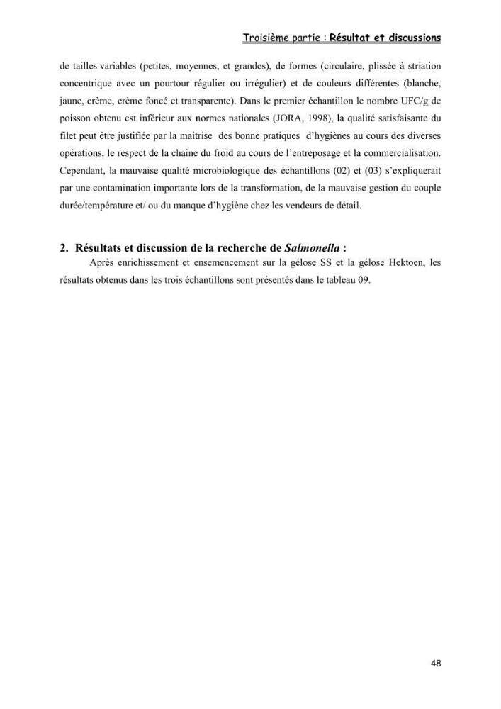 Evaluation de la qualité microbiologique de filets congelé du Panda (Pangaisius hypophthamus)