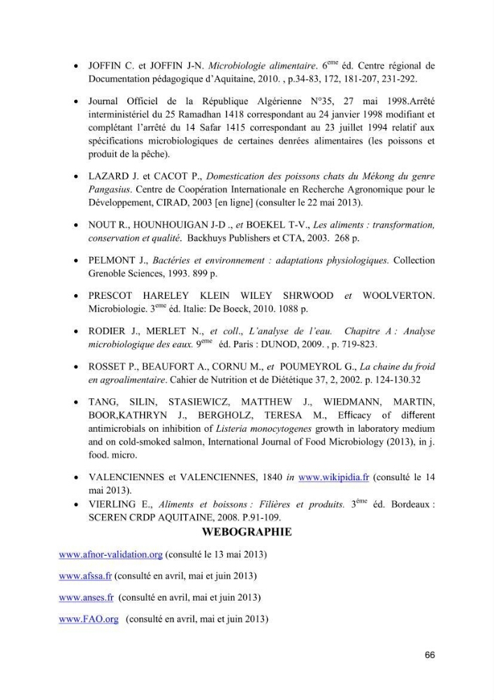 Evaluation de la qualité microbiologique de filets congelé du Panda (Pangaisius hypophthamus)