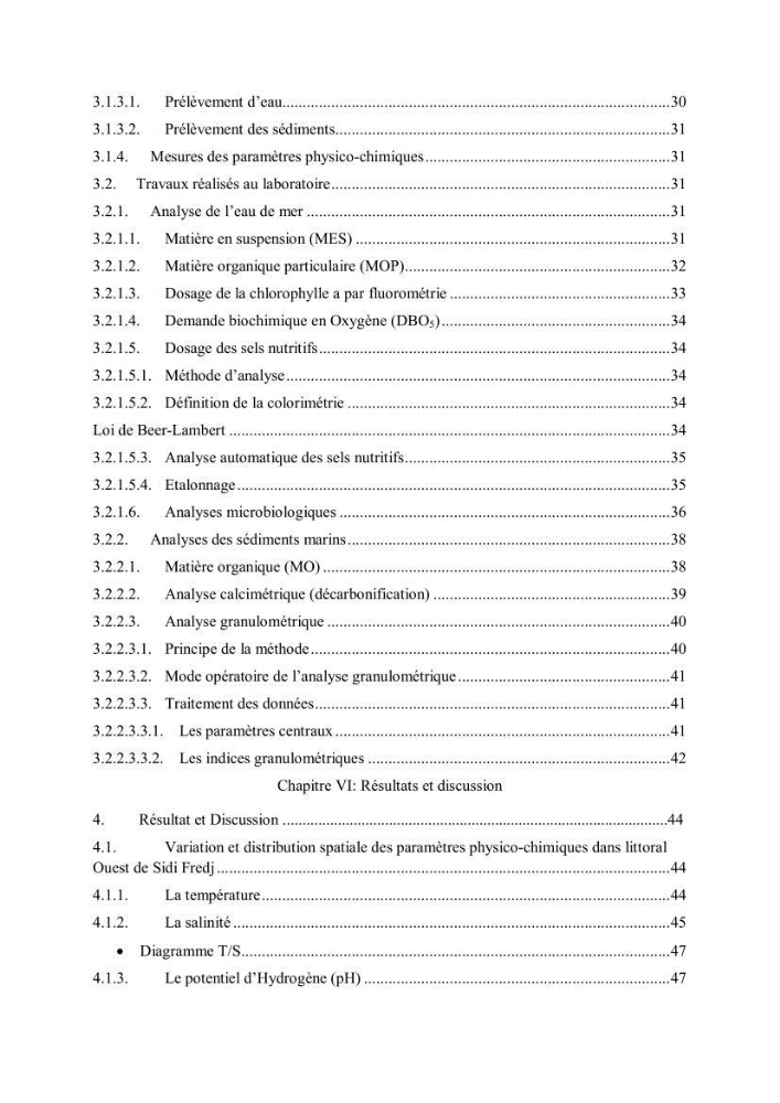Contribution à l\'étude de la qualité des eaux et des sédiments de la plage ouest de Sidi Fredj